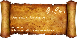 Garzsik Csongor névjegykártya